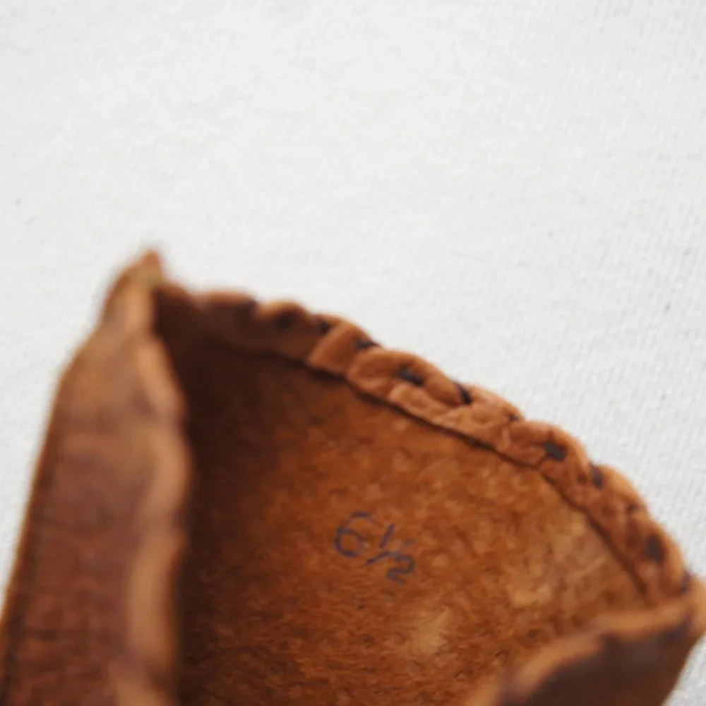 Vintage Cognac Tan Brown Leather Gloves Women's Size 6.5